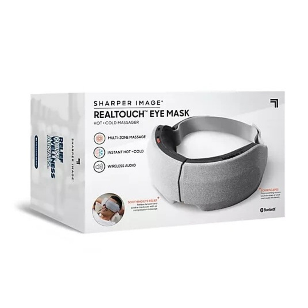 Sharper Image Realtouch Air Compression Massaging Eye Mask Hot & Cold Bluetooth - Picture 3 of 13